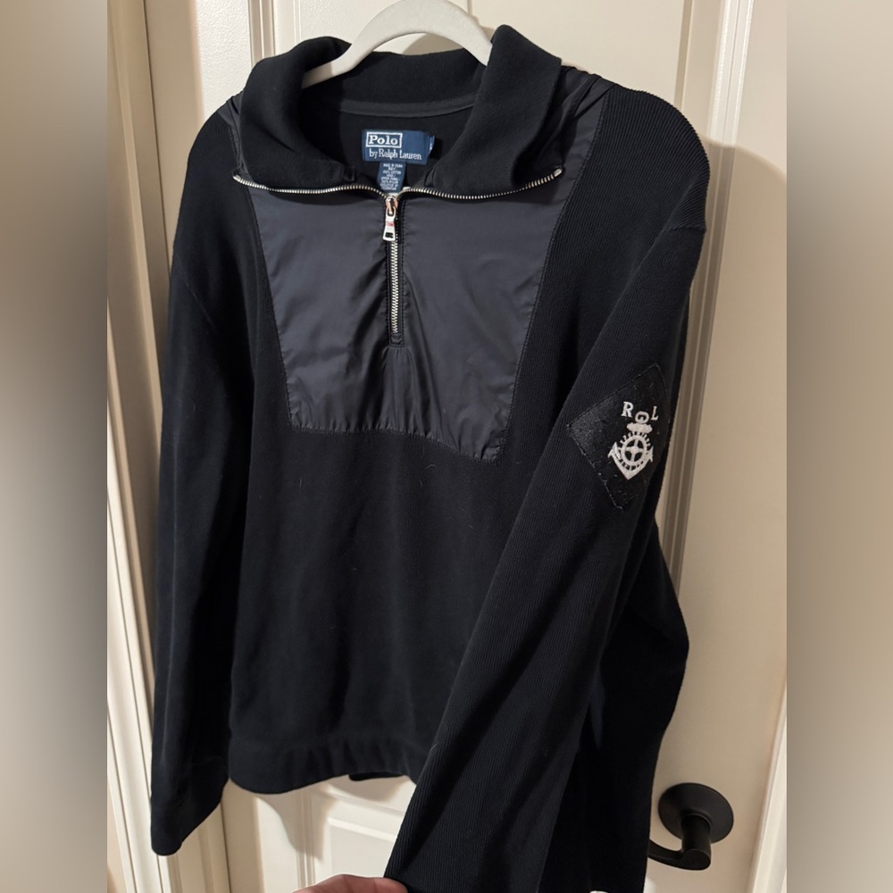 Vintage Y2K Polo Ralph Lauren Nautical Patch Quarter Zip Pullover